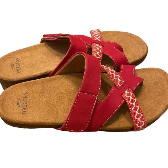 Earth Origins Raspberry Pink Nubuck Toe Post Slide On Ossi Sandals - Picture 3 of 6